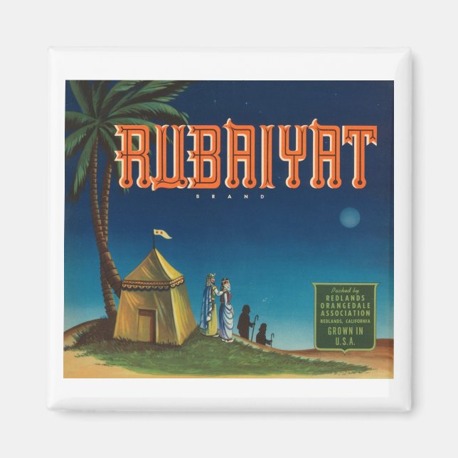 Imán Etiqueta de la cápsula de la vendimia de Rubaiyat (Frente)