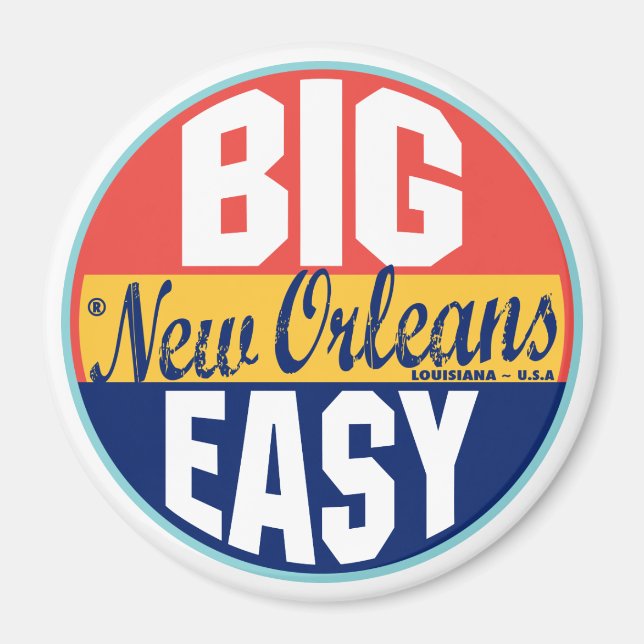 Imán Etiqueta de la cosecha de Nueva Orleans (Frente)