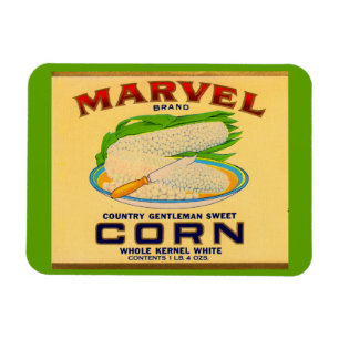 Imán Etiqueta de maíz enlatado de Marvel en los años 30