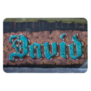 Imán Etiqueta de nombre de graffiti: David