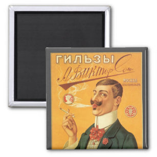 Imán Etiqueta de producto vintage, tabaco de cigarrillo