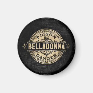 Imán Etiqueta de veneno de Belladonna al estilo vintage