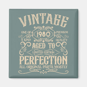 Imán Etiqueta de whisky de cumpleaños vintage personali