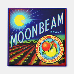 Imán Etiqueta del cré de frutas de los años 1940 Moonbe