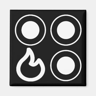 Imán Etiqueta del quemador delantero izquierdo del pomo