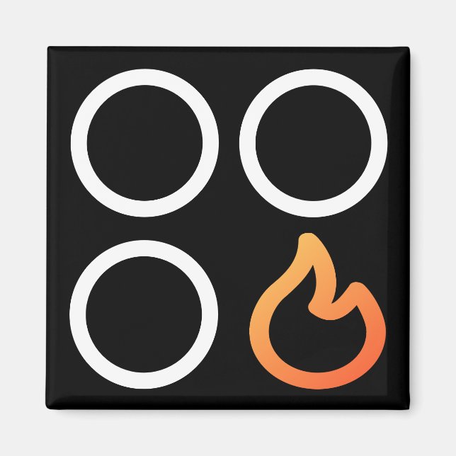 Imán Etiqueta del quemador derecho delantero del pomo d (Frente)