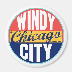 Imán Etiqueta del vintage de Chicago