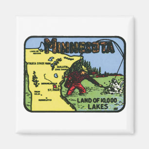 Imán Etiqueta del vintage del manganeso de Minnesota