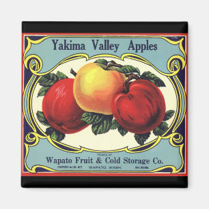 Imán Etiqueta Vintage de la tasa de fruta Art Yakima Va
