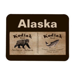 Imán Etiqueta Vintage Kodiak Salmon