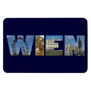 Imán Etiqueta Wien con famosos monumentos