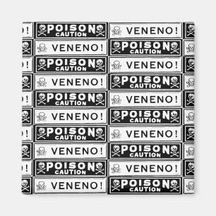 Imán Etiquetas del veneno del vintage