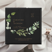 Eucalyptus Black Boda Square Save the Date
