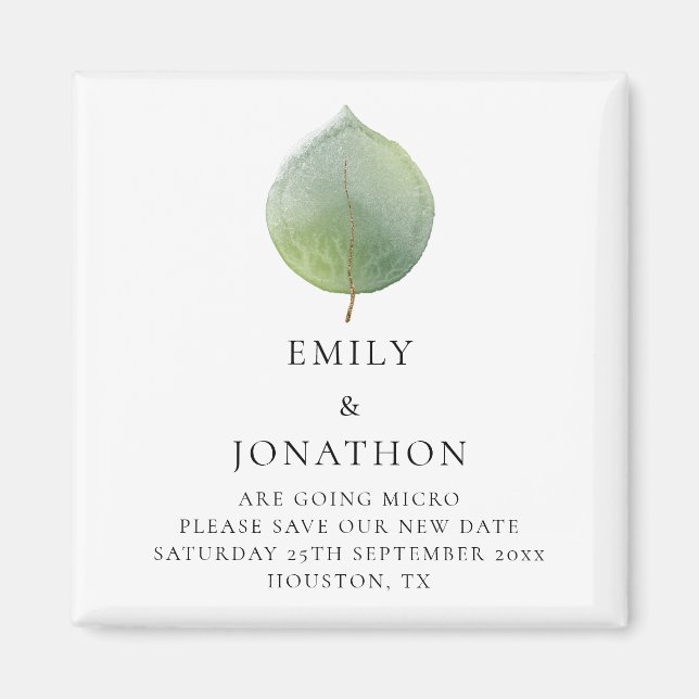 Imán Eucalyptus, Boda Micro Más Pequeño, Guarda La Fech (Frente)