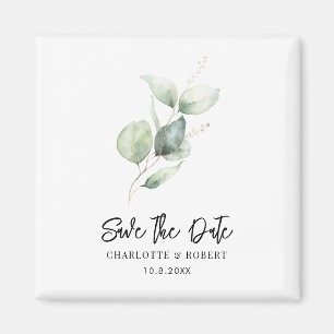 Imán Eucalyptus botánico Keepsake Guardar la fecha