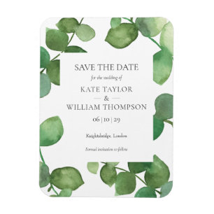 Imán Eucalyptus Greenery Save the Date