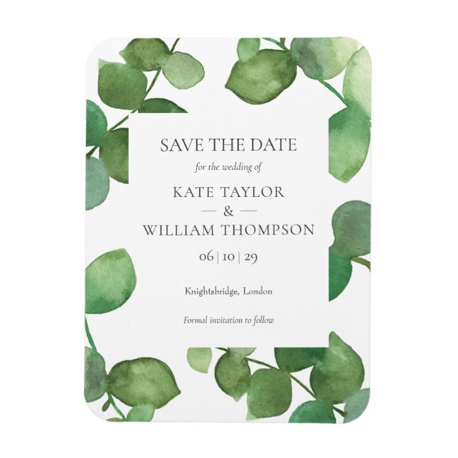 Imán Eucalyptus Greenery Save the Date (Vertical)