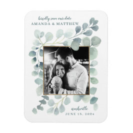 Imán Eucalyptus Greenery Watercolor Foliage Dusty Blue