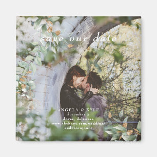 Imán Eucalyptus Simple Photo Save the Date Magnet