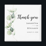 Imán Eucalyptus Watercolor Boda Gracias<br><div class="desc">Cute Botanical Eucalyptus Watercolor Boda gracias a favor de imán que hace de tu huésped un lugar perfecto y que será apreciado por años</div>