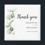 Imán Eucalyptus Watercolor Boda Gracias<br><div class="desc">Cute Botanical Eucalyptus Watercolor Boda gracias a favor de imán que hace de tu huésped un lugar perfecto y que será apreciado por años</div>