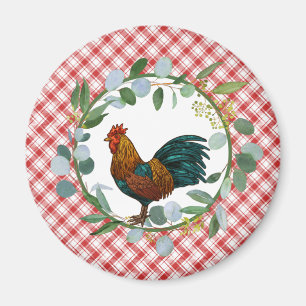 Imán Eucalyptus Wreath & Rooster Farmhouse