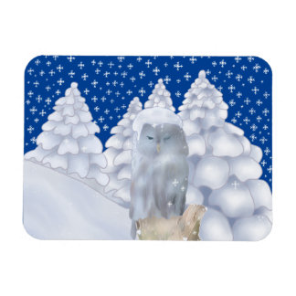 Imán Eule im Schnee