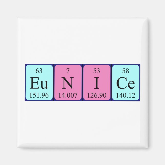 Imán Eunice periodic table name magnet (Frente)