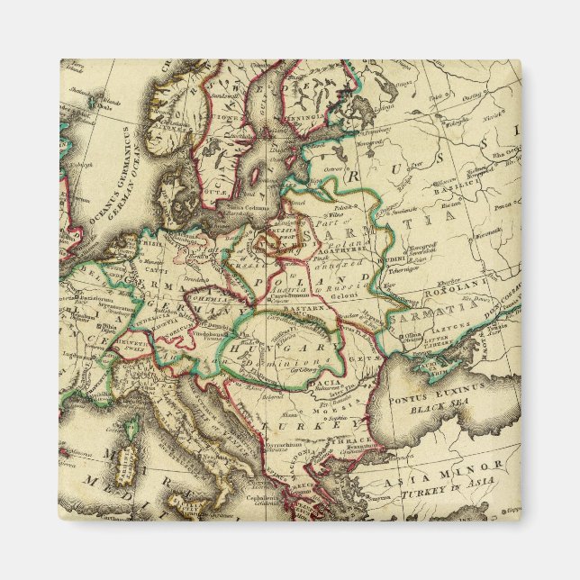 Imán Europa antigua, moderna (Frente)