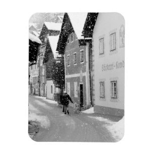 Imán Europa, Austria, Hallstat. Calle de nieve