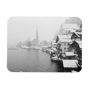 Imán Europa, Austria, Hallstat. Vista del pueblo en la 