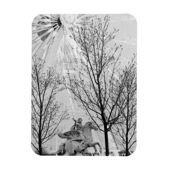 Imán Europa, Francia, París. Estatua y noria, (Vertical)