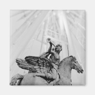 Imán Europa, Francia, París. Estatua y Noria, 2