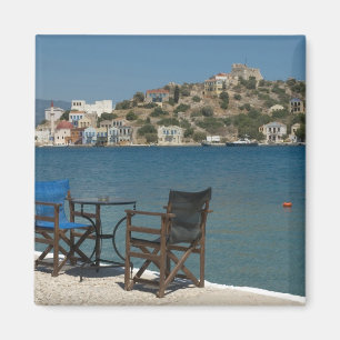 Imán Europa, Grecia, Kastellorizo: sillas al borde