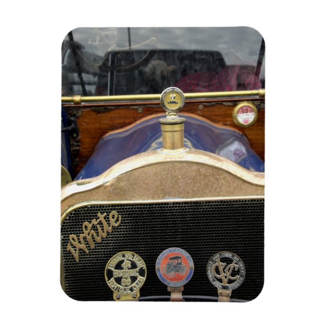 Imán Europa, Irlanda, Dublín. Coche antiguo, Blanco 2 (Vertical)