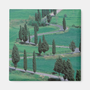 Imán Europa, Italia, Toscana. Carretera sinuosa cerca