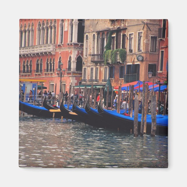 Imán Europa, Italia, Venecia, góndolas en canal (Frente)