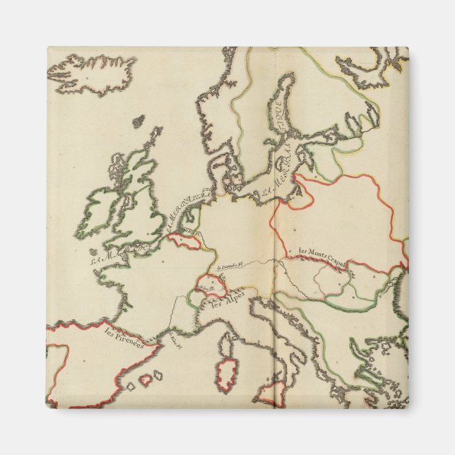 Imán Europa, montañas y ríos (Frente)