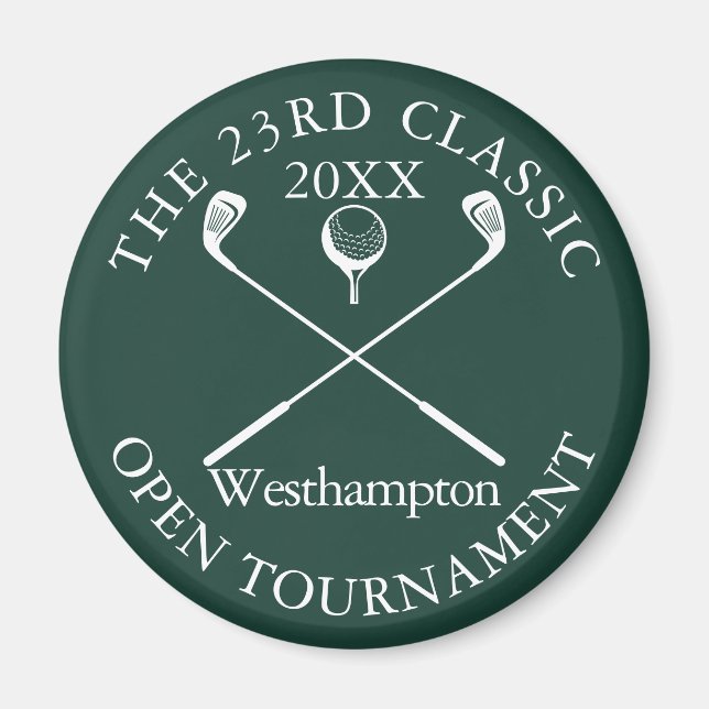 Imán Evento Clásico Torneo de Golf Esmeralda Verde (Frente)