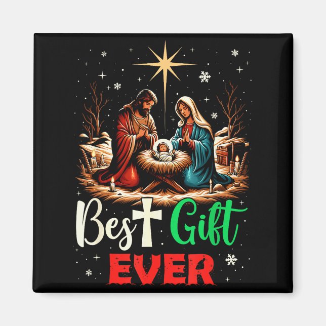 Imán Ever Christmas Cool Jesus Nativity Scene Christian (Frente)