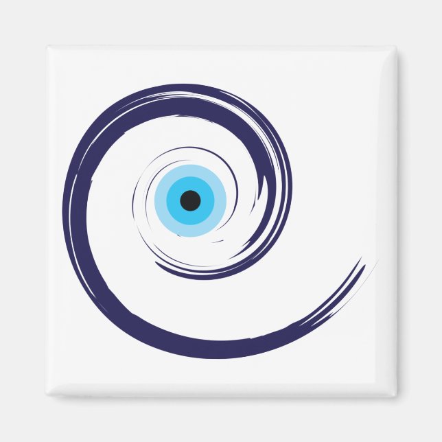 Imán Evil EyeEvil Eye Artistic Blue Greek (Frente)