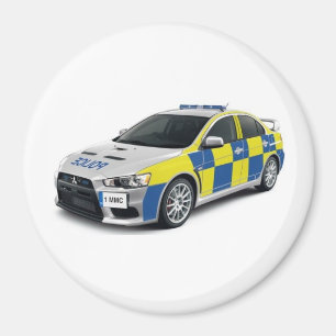 Imán evo del lancero de mitsubishi de la policía