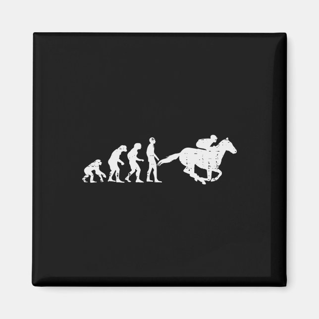 Imán Evolución de caballos Funny Carreras de caballo Eq (Frente)