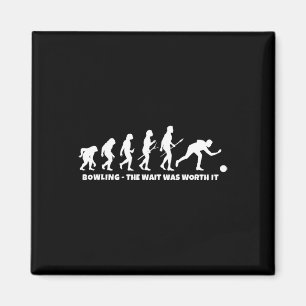 Imán Evolución del boliche - Bolichista divertido y bol