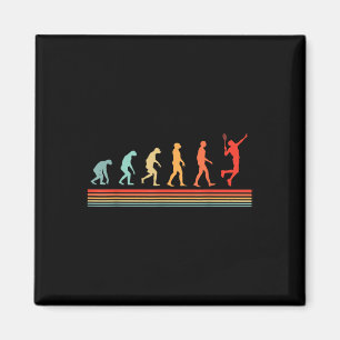 Imán Evolución del jugador de bádminton vintage retro