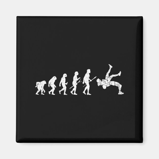 Imán Evolución divertida de la lucha libre de artes mar (Frente)