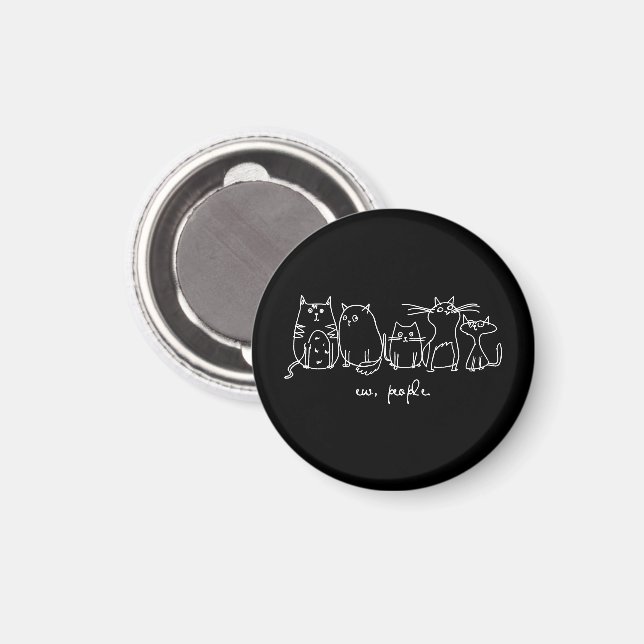 Imán Ew, People Funny Meowy Cat Aovers (Anverso/Reverso)