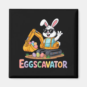 Imán Excavador de huevos divertido conejo Pascua entusi