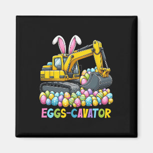 Imán Excavadora de huevos día de Pascua Excavadora niño