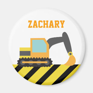 Imán Excavadora naranja, Vehículos de Construcción, par